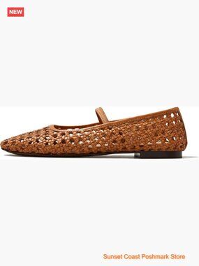 Woven Ballet Flats with Strap Comfortable Elegant Mary Janes